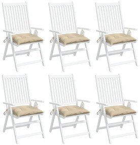 vidaXL Almofadões para móveis de paletes 6 pcs tecido oxford bege