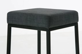 Banco de bar Montreal em tecido com estrutura preta 37 x 83 x 37 cm Cinzento escuro