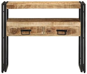 Mesas de Apoio vidaXL Pretas 90x33x75 cm em Madeira de Mangueira Maciç