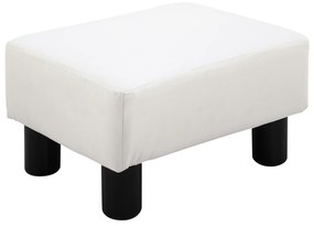 HOMCOM Apoio para os Pés Octomano Banco Pequeno Estofado em Pele Sintética com Assento Acolchoado Branco 40x30x24 cm | Aosom Portugal