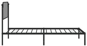 Estrutura de cama com cabeceira 107x203 cm metal preto