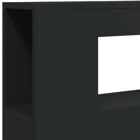 Cabeceira cama c/ LEDs 100x18,5x103,5 cm deriv. madeira preto