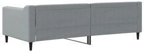 Sofá-cama 90x200 cm tecido cinzento-claro