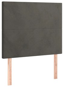 Cama com molas/colchão 100x200 cm veludo cinza-escuro