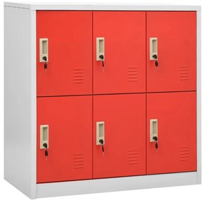 Cacifo 90x45x92,5 cm aço cinzento-claro e vermelho