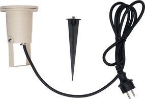 Foco de Jardim Bege GU10 50mm Ajustável IP65 Incl. Cabo e Ficha - Basic