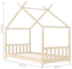 Estrutura de cama para crianças 80x160 cm pinho maciço