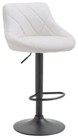 Banco de bar Lazio em couro sintético e com estrutura preta 46 x 83-104 x 49 cm Branco