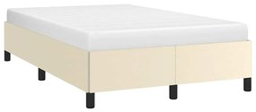 vidaXL Moldura de cama sem creme de colchão 120x190 cm couro do falso