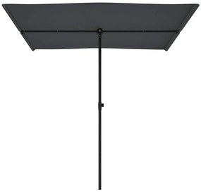 Guarda-sol de jardim com poste de alumínio 2x1,5 m antracite