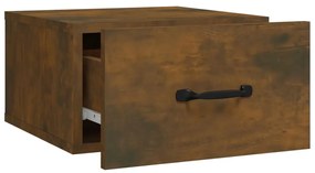 Mesa de cabeceira de parede 35x35x20 cm cor carvalho fumado