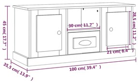 Móvel de TV 100x35,5x45 cm derivados de madeira branco