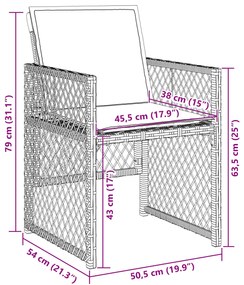 Conjunto de Jantar para Jardim vidaXL 5 Peças com Almofadas Cinza-Clar