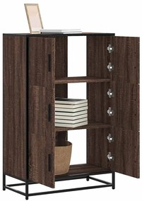 vidaXL Armário alto 68x35x106,5 cm madeira e metal carvalho castanho