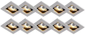 Conjunto de 10 focos embutidos de alumínio - Qure Moderno