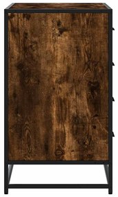 Cómoda de 4 Gavetas -70x41x70 cm - Derivados de  Madeira Carvalho Fuma