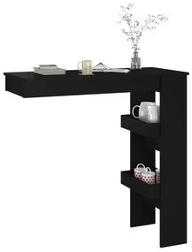 Mesa de bar p/ parede 102x45x103,5 cm derivados madeira preto