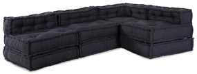 Puffs Modulares 4 pcs em Tecido Antracite
