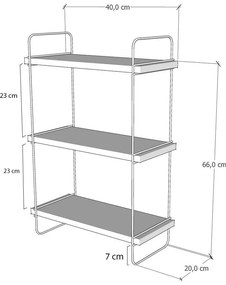 Prateleira de Parede Pulalis – Amarela – 40x66x20 cm