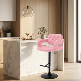 Banco de bar Dublin de couro sintético Rosa