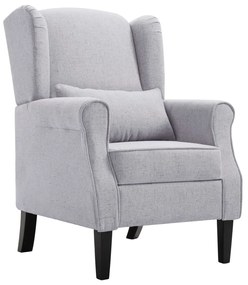 248615 vidaXL Poltrona em tecido cinzento-claro