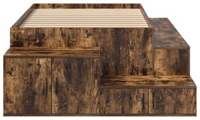 Cama de Armazenamento Carvalho Fumado 90x190 cm