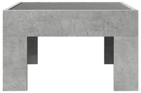 Mesa de centro luzes LED Infinity 50x50x30 cm cinzento cimento