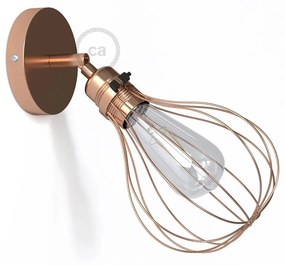 Fermaluce Metallo 90° Urban adjustable metal wall flush light with Drop lampshade