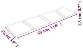 Painel de parede 12 pcs 60x15cm tecido 1,08 m² cor cinza-escuro