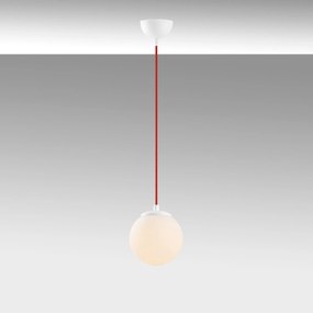 Candeeiro de Teto Efe – Branco e Vermelho – 15 x 15 cm