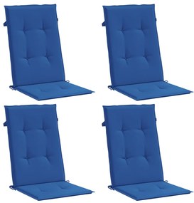 Almofadões para cadeiras altas de jardim 4 pcs tecido azul real