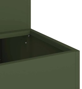 Plantadeira 2-Andares 100x60x45 cm Verde-Azeitado Aço