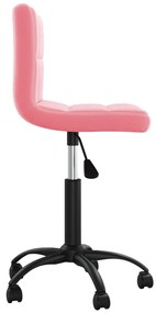 Cadeira de escritório giratória veludo rosa