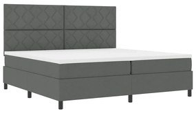 Cama Box com Colchão e LED em Cinza Escuro, 200x200 cm