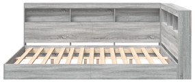 Cama com Estante Cinza Sonoma 140x200 cm Madeira Industrial
