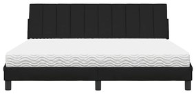 Cama com colchão 180x200 cm tecido preto