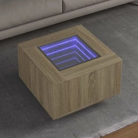 vidaXL Mesa de centro c/ LEDs 60x60x40 cm derivados de madeira