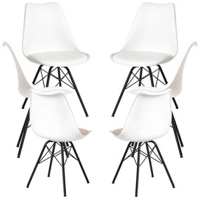 Pack 6 Cadeiras Tilsen Metalizado - Branco