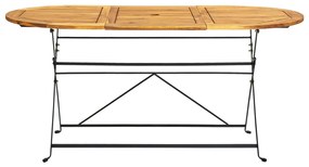 Mesa de jardim oval 160x85x74 cm madeira de acácia maciça