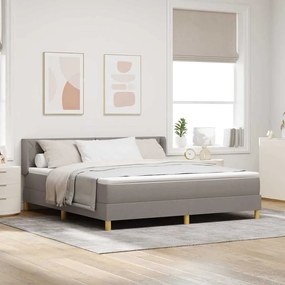 vidaXL Cama Box com Colchão Taupe, 180 x 200 cm, Tecido.