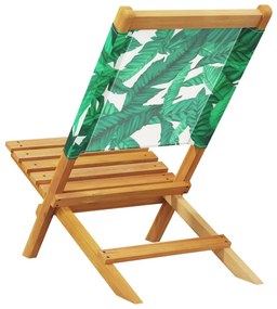 Cadeiras de jardim dobráveis 4 pcs tecido/madeira maciça verde