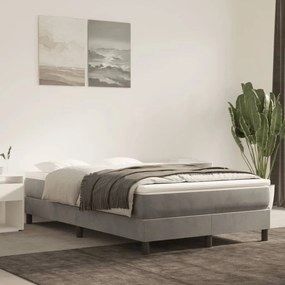 Estrutura de cama com molas 120x200 cm veludo cinza-claro