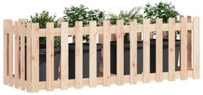 Canteiro elevado c/ design de cerca 150x50x50 cm pinho maciço