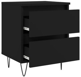 Mesa de cabeceira 40x35x50 cm derivados de madeira preto