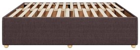 Estrutura de cama sem colchão 180x200 cm tecido castanho-escuro
