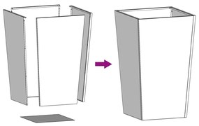 Vaso/floreira de jardim 45x45x75 cm aço galvanizado
