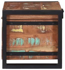 Baús de Armazenamento 40x30x30cm Madeira Recuperada e Metal