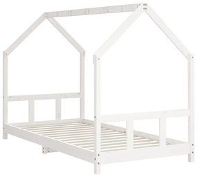 Estrutura de cama infantil 90x190 cm pinho maciço branco