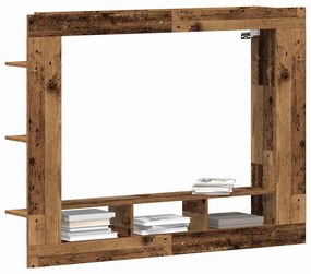 Armário de TV Montado na Parede Madeira Velha 152x22x113 cm