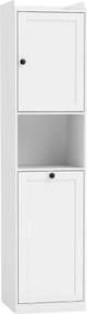 HOMCOM Armário alto para banheiro com cesto de roupa como armário para banheiro 40 cm de largura Branco | Aosom Portugal